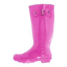 RB-020-F - Wholesale Women's "EasyUSA" 15.5 Inches Water Proof With Buckle Soft Rubber Rain Boots ( *Fuchsia Color )